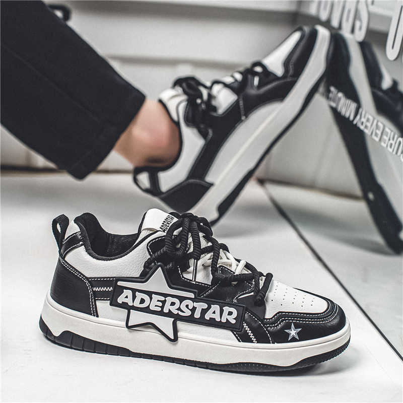 Men Shoes Red - Round Nose Rubber Sole Cute Sneakers