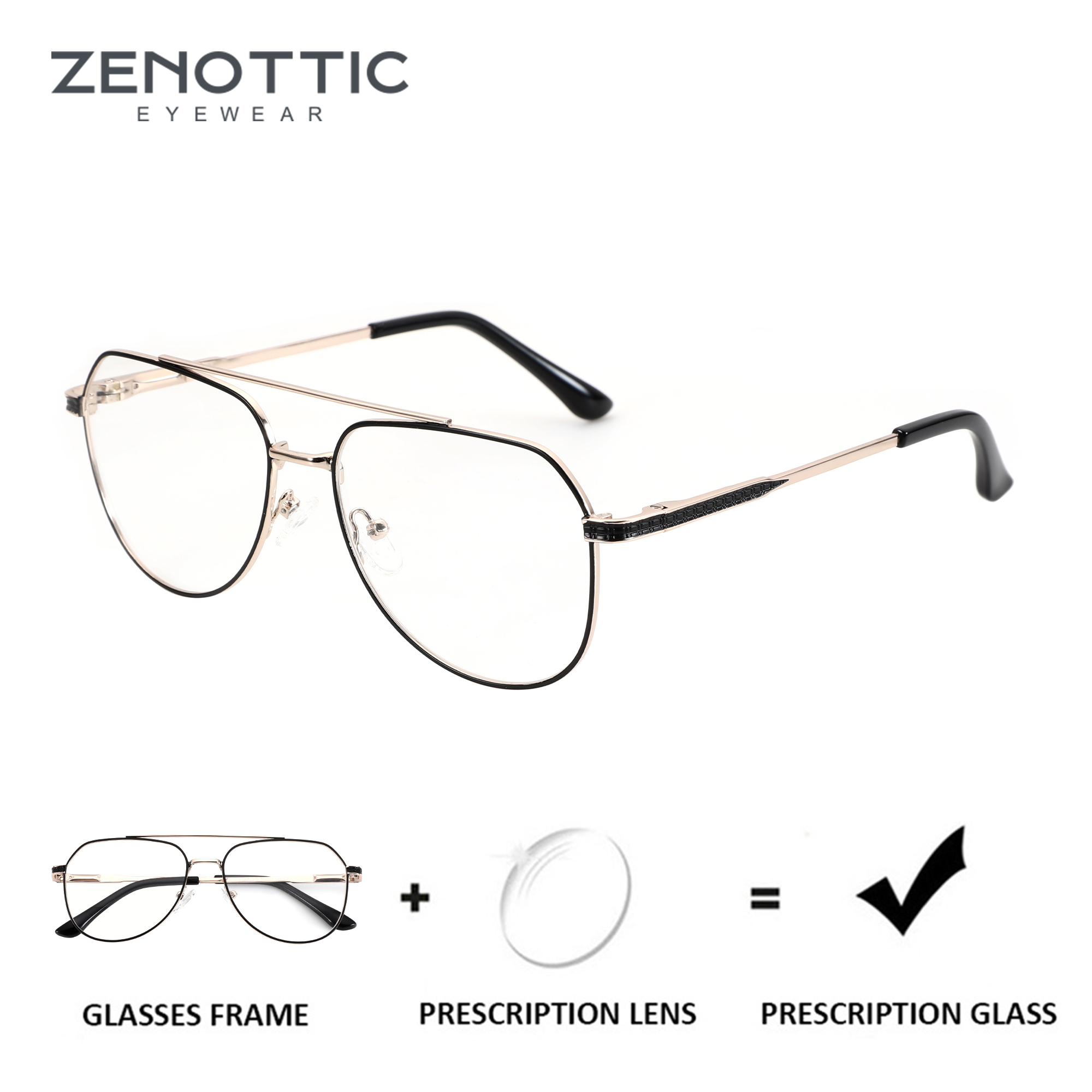 Men Shoes Zegna - ZENOTTIC 2026 Fashion Aviator Prescription Eyeglasses