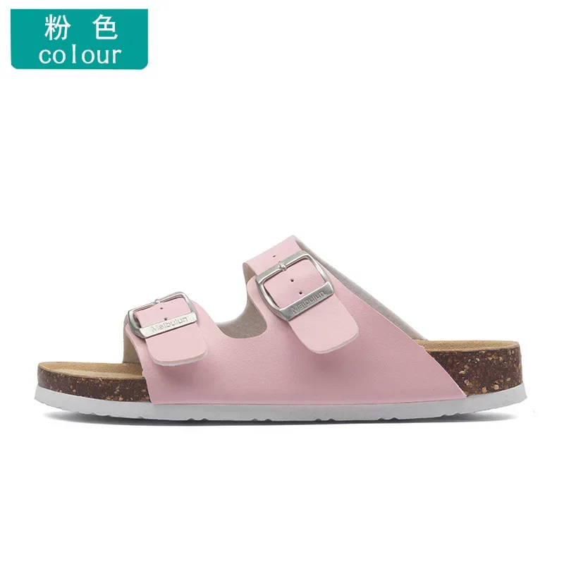 Men'S Shoes Birkenstock - Slippers Women Buckle Flat Bottom Cork
