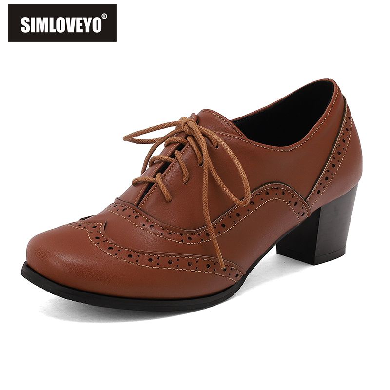 Men'S Shoes Size 42 In Us - SIMLOVEYO New Brown Women Pumps Round
