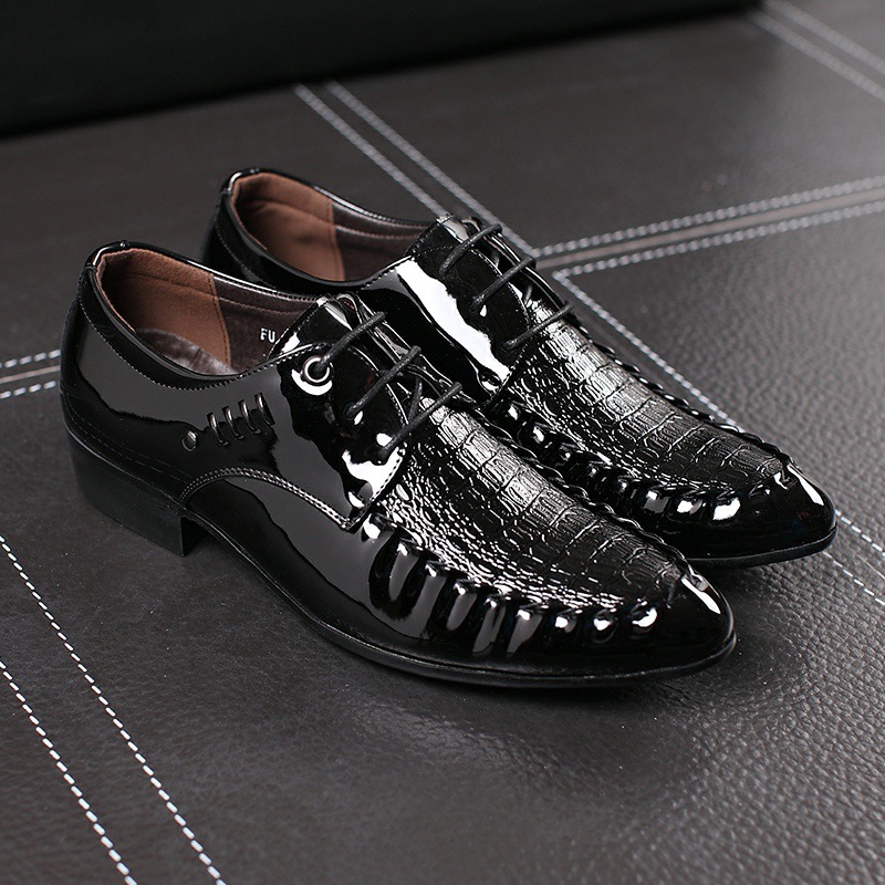 Oxford Brogue Leather - Men's Dress Leather Shoes Lace-Up Wedding