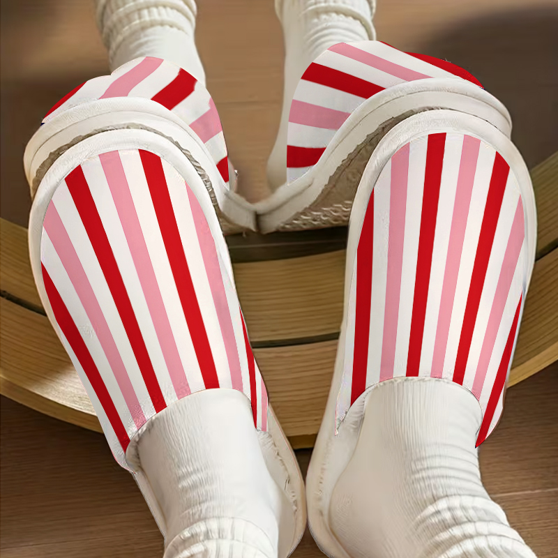 Red Pink Stripes Luxury Plush  - Men Shoes Red 评论和价格