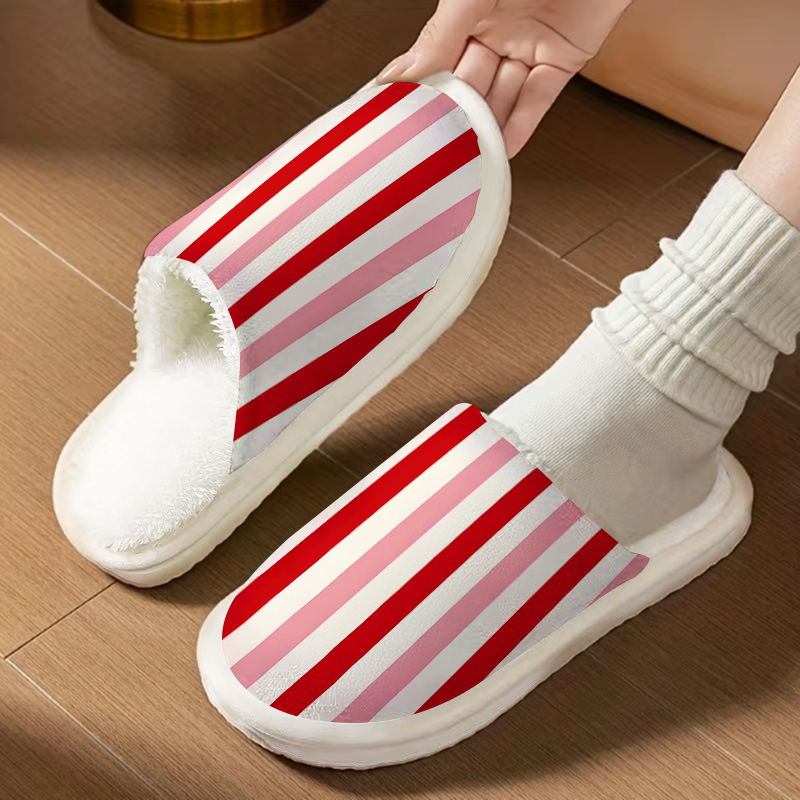 Red Pink Stripes Luxury Plush  - Men Shoes Red 评论和价格