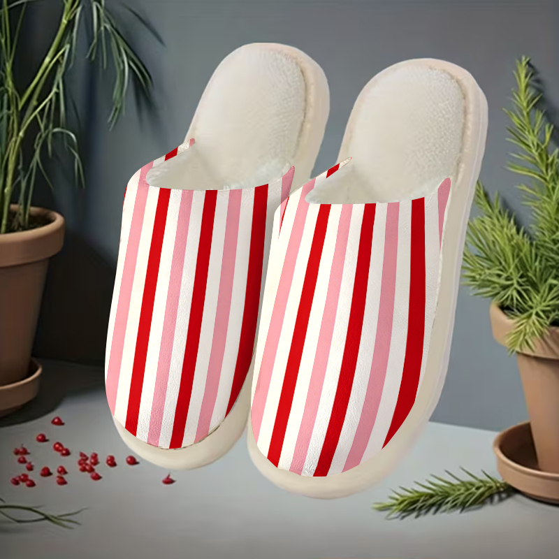 Red Pink Stripes Luxury Plush  - Men Shoes Red 评论和价格