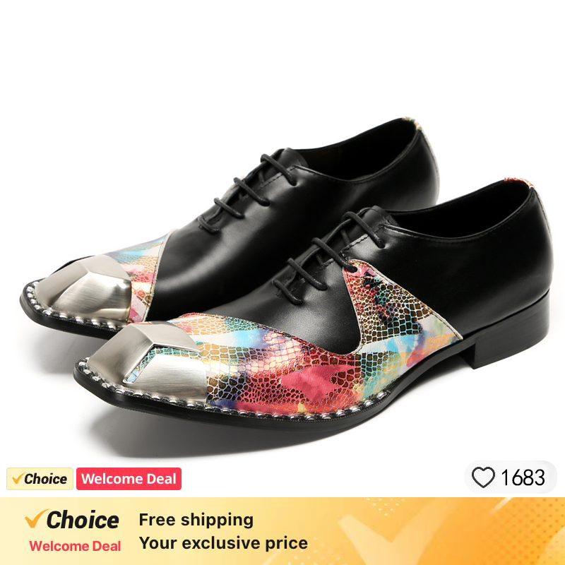 LUXURY MEN'S OXFORD SHOES BLAC - Oxford Brogue Leather 评论和价格