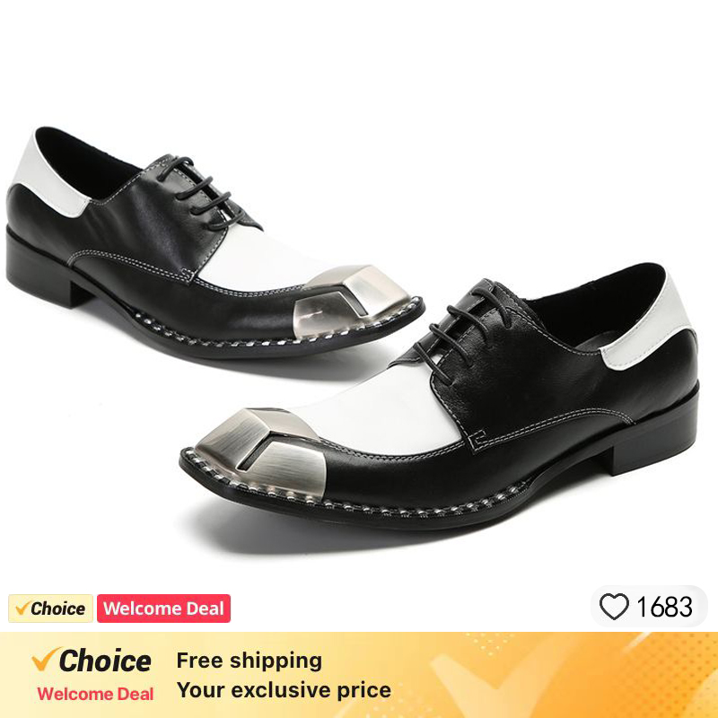 LUXURY MEN'S OXFORD SHOES BLAC - Oxford Brogue Leather 评论和价格