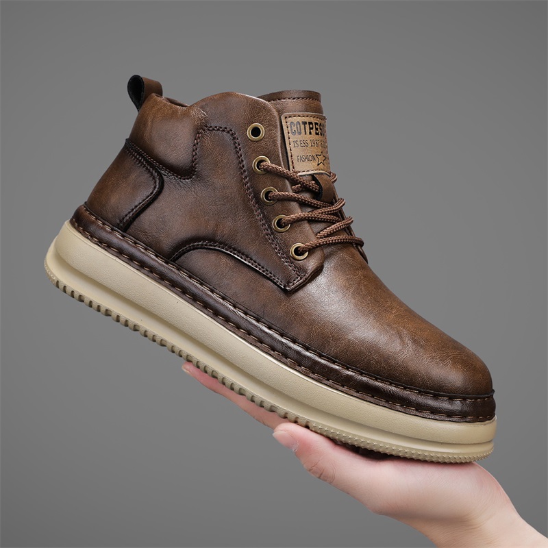 Men's Handmade Retro High-Top  - Men Shoes Everyday 评论和价格