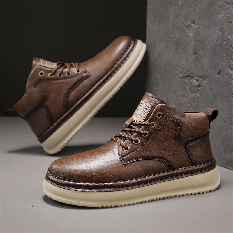Men's Handmade Retro High-Top  - Men Shoes Everyday 评论和价格