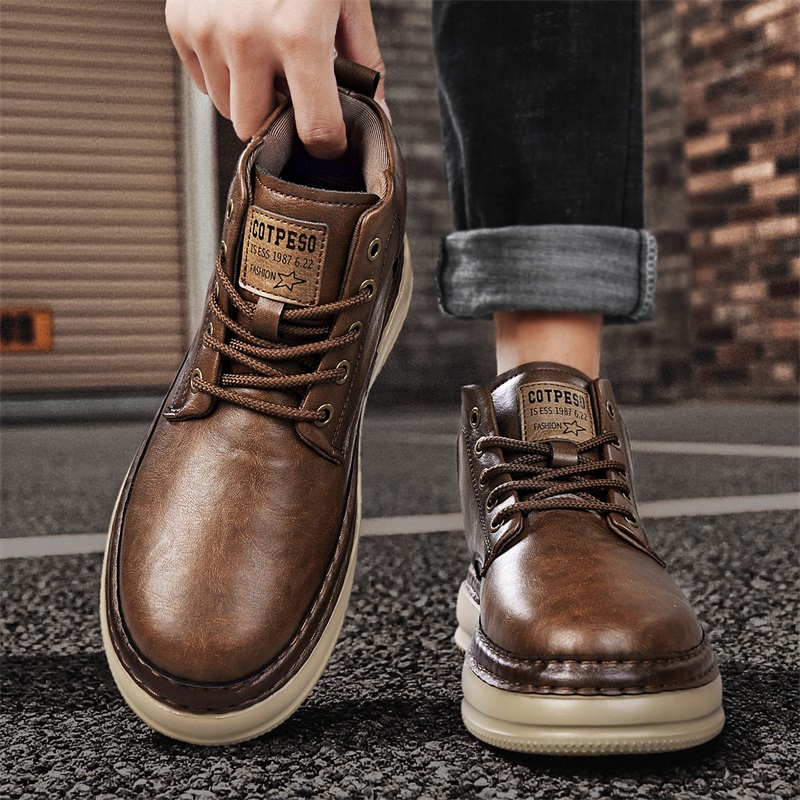 Men's Handmade Retro High-Top  - Men Shoes Everyday 评论和价格
