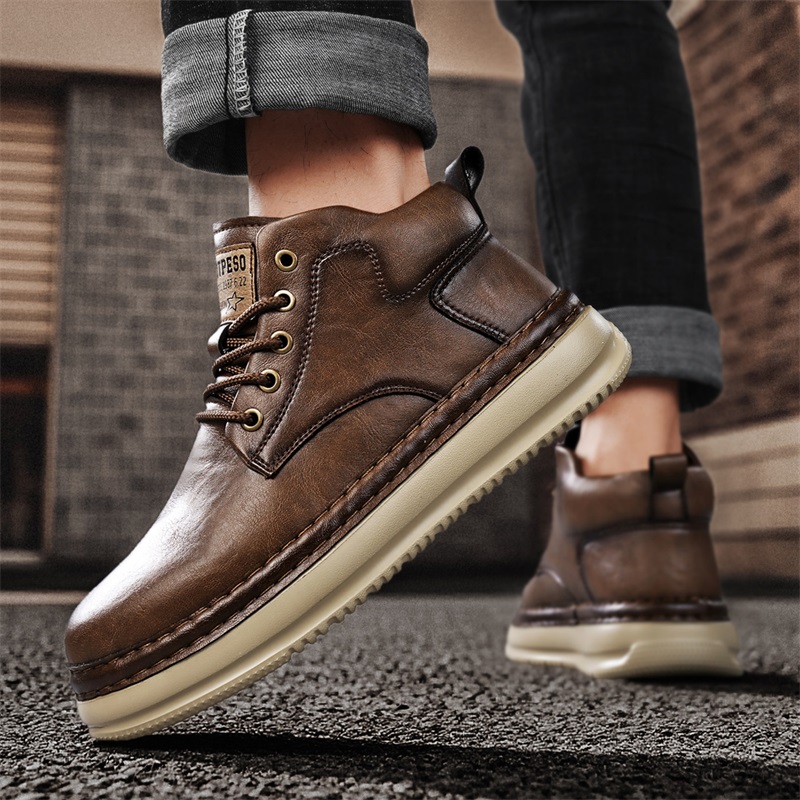 Men's Handmade Retro High-Top  - Men Shoes Everyday 评论和价格