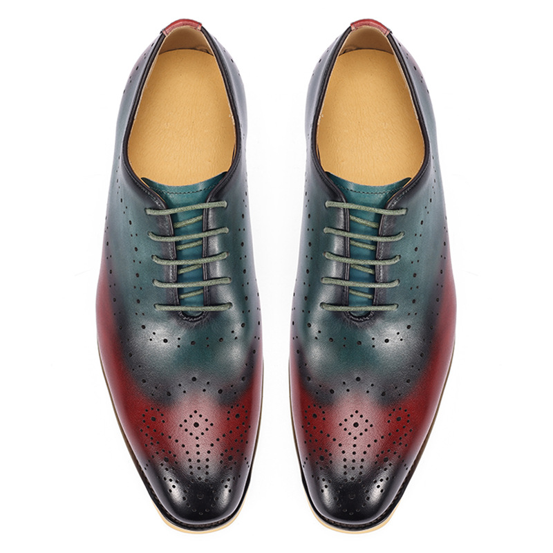 Luxury Men's Dress Shoes Genui - Oxford Brogue Leather 评论和价格