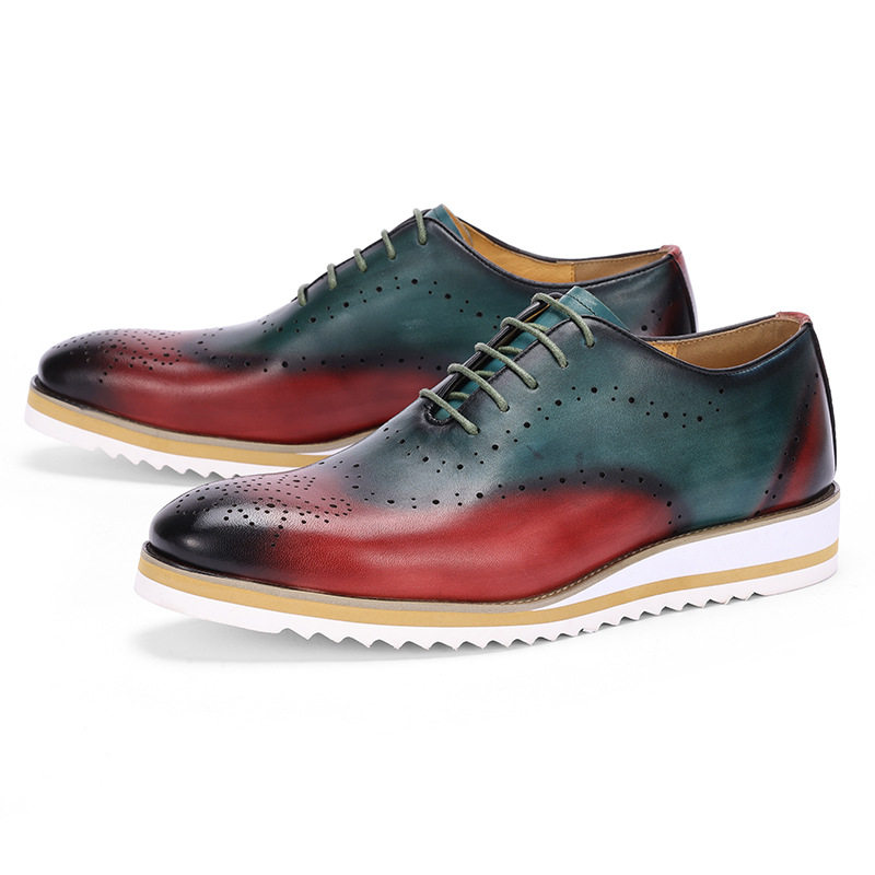 Luxury Men's Dress Shoes Genui - Oxford Brogue Leather 评论和价格