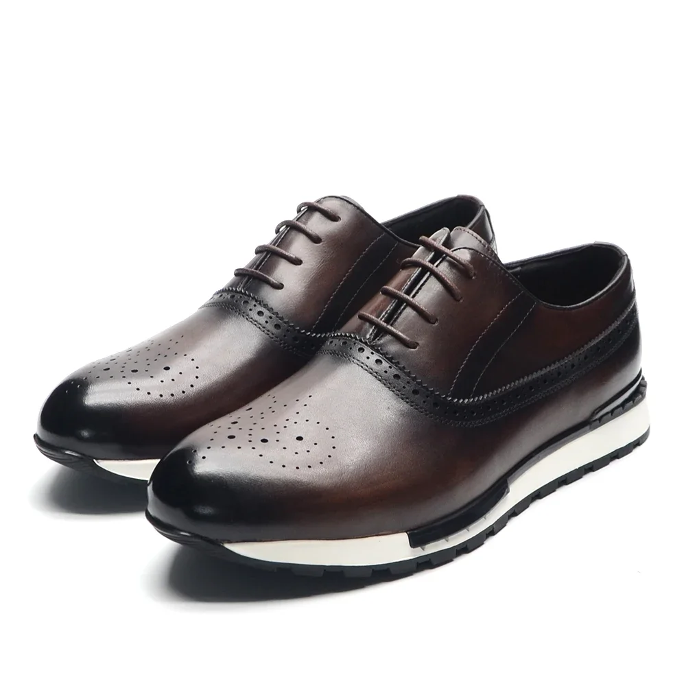 10 Colors Handmade Genuine Lea - Oxford Brogue Leather 评论和价格