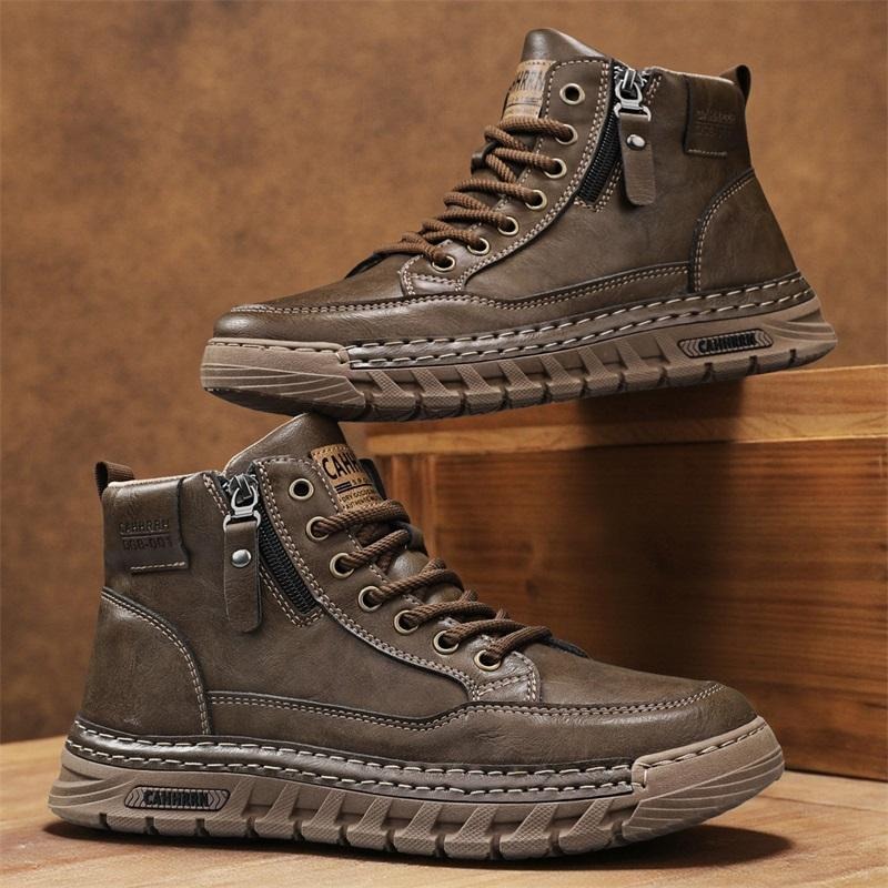 Men Leather High Top Ankle Boo - Men'S Shoes Dq 评论和价格