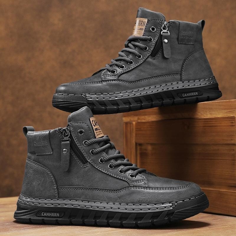 Men Leather High Top Ankle Boo - Men'S Shoes Dq 评论和价格