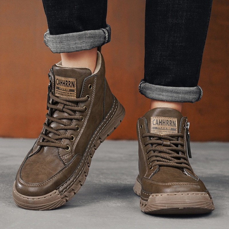 Men Leather High Top Ankle Boo - Men'S Shoes Dq 评论和价格