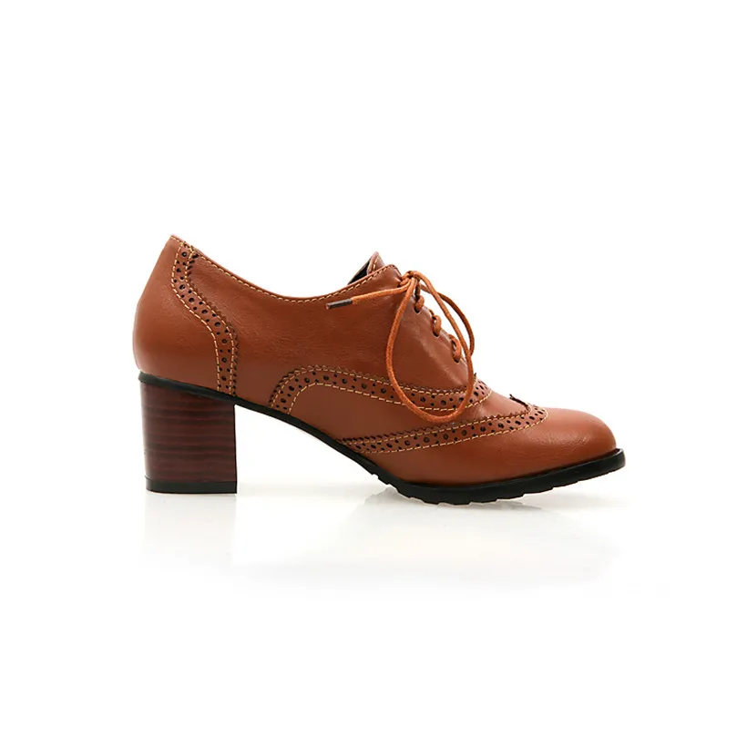 British Women Oxfords High Blo - Oxford Brogue Leather 评论和价格