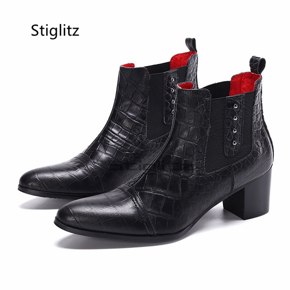 Retro High Heels Chelsea Boots - Men Shoes Size 11 评论和价格