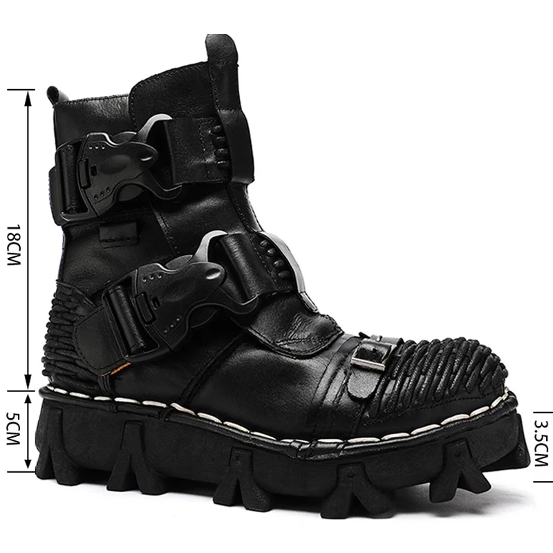 Men's Genuine Leather Motorcyc - Men Shoes Red 评论和价格