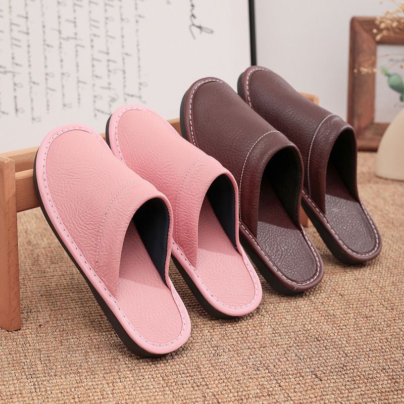 Concise Faux Leather Slippers  - Men'S Shoes Size 42 In Us 评论和价格