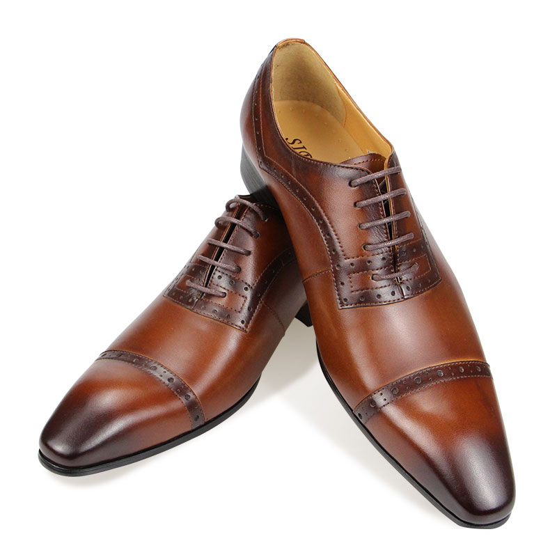 Premium Men's Genuine Leather  - Oxford Brogue Leather 评论和价格