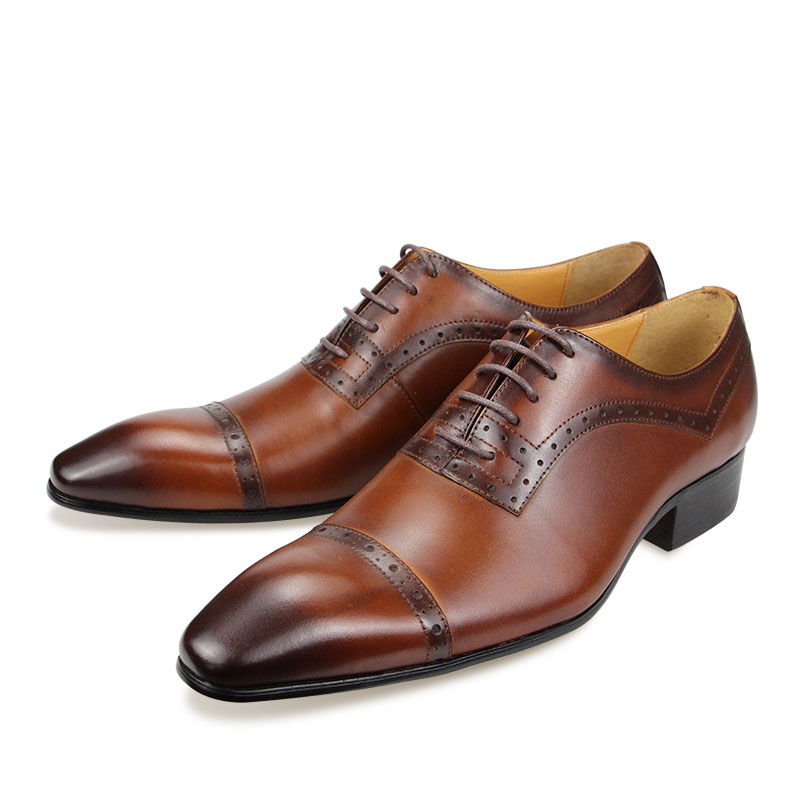Premium Men's Genuine Leather  - Oxford Brogue Leather 评论和价格