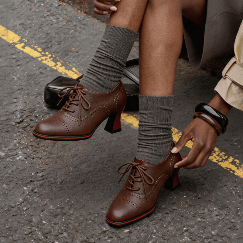 Women’s Faux Leather Brogue Ox - Oxford Brogue Leather 评论和价格