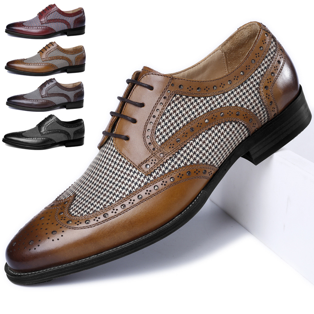 New Oxford Business Men Shoes  - Oxford Brogue Leather 评论和价格